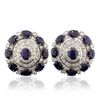 Image 3 : 14KT White Gold 19.90ct Sapphire and Diamond Earrings