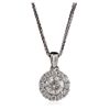 Image 1 : 14KT White Gold 0.90ctw Diamond Pendant With Chain