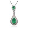 Image 4 : 18KT White Gold 4.71ctw Emerald and Diamond Necklace
