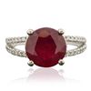 Image 1 : 14KT White Gold 5.29ct Ruby and Diamond Ring