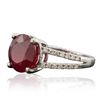 Image 2 : 14KT White Gold 5.29ct Ruby and Diamond Ring