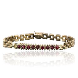 14KT Yellow Gold 1.26ctw Ruby and Diamond Bracelet