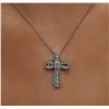 Image 5 : 18KT White Gold 1.28ctw Diamond Cross Pendant With Chain