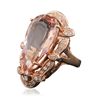 Image 4 : 14KT Rose Gold 20.04ct GIA Certified Morganite and Diamond Ring