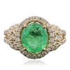 Image 3 : 14KT Yellow Gold 2.40ct Emerald and Diamond Ring