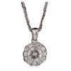Image 3 : 14KT White Gold 0.92ctw Diamond Pendant With Chain