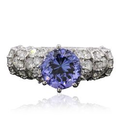 14KT White Gold 2.62ct Tanzanite and Diamond Ring