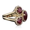 Image 4 : 14KT Yellow Gold 7.81ctw Ruby and Diamond Ring