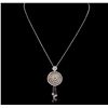 Image 3 : 14KT Tri-Color Gold 2.09ctw Diamond Pendant With Chain