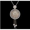 Image 4 : 14KT Tri-Color Gold 2.09ctw Diamond Pendant With Chain