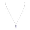 Image 4 : 14KT White Gold 0.84ct Tanzanite and Diamond Pendant With Chain
