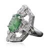 Image 4 : 14KT White Gold 4.34ct Emerald and Diamond Ring