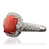 Image 4 : 14KT White Gold 6.78ct Coral and Diamond Ring