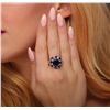 Image 1 : 14KT White Gold 6.95ctw Sapphire and Diamond Ring