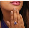 Image 2 : 14KT Rose Gold 2.95ct Tanzanite and Diamond Ring