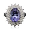 Image 3 : 14KT White Gold 4.48ct Tanzanite and Diamond Ring