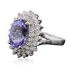 Image 4 : 14KT White Gold 4.48ct Tanzanite and Diamond Ring