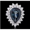 Image 3 : 14KT White Gold 12.42ct Topaz and Diamond Ring