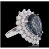 Image 4 : 14KT White Gold 12.42ct Topaz and Diamond Ring