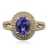 Image 3 : 14KT Yellow Gold 1.54ct Tanzanite and Diamond Ring