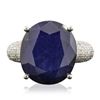 Image 3 : 14KT White Gold 17.02ct Sapphire and Diamond Ring