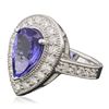 Image 2 : 14KT White Gold 2.82ct Tanzanite and Diamond Ring