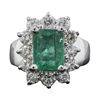 Image 3 : 14KT White Gold 2.22ct Emerald and Diamond Ring