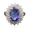 Image 3 : 14KT White Gold 4.40ct Tanzanite and Diamond Ring