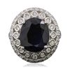 Image 3 : 14KT White Gold 7.52ct Sapphire and Diamond Ring