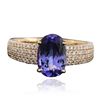 Image 3 : 14KT Yellow Gold 1.78ct Tanzanite and Diamond Ring