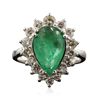 Image 3 : 14KT White Gold 2.02ct Emerald and Diamond Ring