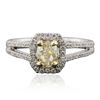 Image 3 : 14KT Two-Tone Gold 1.14ctw Diamond Engagement Ring