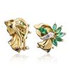 Image 1 : 18KT Yellow Gold 0.95ctw Emerald and Diamond Earrings