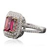 Image 2 : 14KT White and Yellow Gold 1.43ct Tourmaline and Diamond Ring
