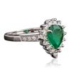 Image 2 : 14KT White Gold 1.30ct Emerald and Diamond Ring