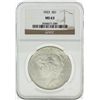 Image 1 : 1923 NGC MS63 Peace Silver Dollar Coin