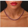 Image 2 : 14KT White Gold 46.06ctw Ruby and Diamond Necklace