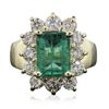 Image 3 : 14KT Yellow Gold 1.95ct Emerald and Diamond Ring