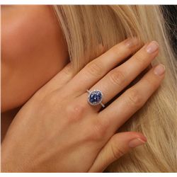 14KT White Gold 3.71ct Tanzanite and Diamond Ring