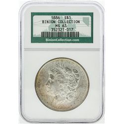 1886 NGC MS63 Morgan Silver Dollar Coin