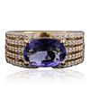Image 3 : 14KT Yellow Gold 2.08ct Tanzanite and Diamond Ring