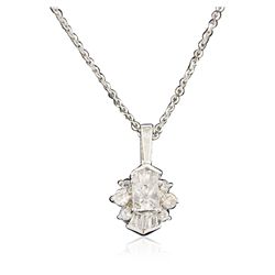 14KT White Gold 1.57ctw Diamond Pendant With Chain