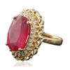 Image 4 : 14KT Yellow Gold 29.35ct Ruby and Diamond Ring