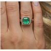 Image 2 : 14KT Yellow Gold 3.42ct Emerald and Diamond Ring