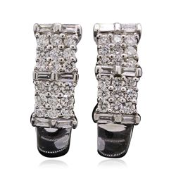 14KT White Gold 1.00ctw Diamond Earrings