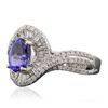 Image 2 : 14KT White Gold 1.03ct Tanzanite and Diamond Ring