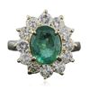 Image 1 : 14KT Yellow Gold 2.29ct Emerald and Diamond Ring