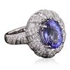 Image 2 : 18KT White Gold 4.86ct Tanzanite and Diamond Ring