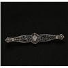 Image 2 : 10KT White Gold 0.12ctw Sapphire and Diamond Pin