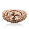 Image 3 : 14KT Rose Gold 3.74ct Morganite and Diamond Ring